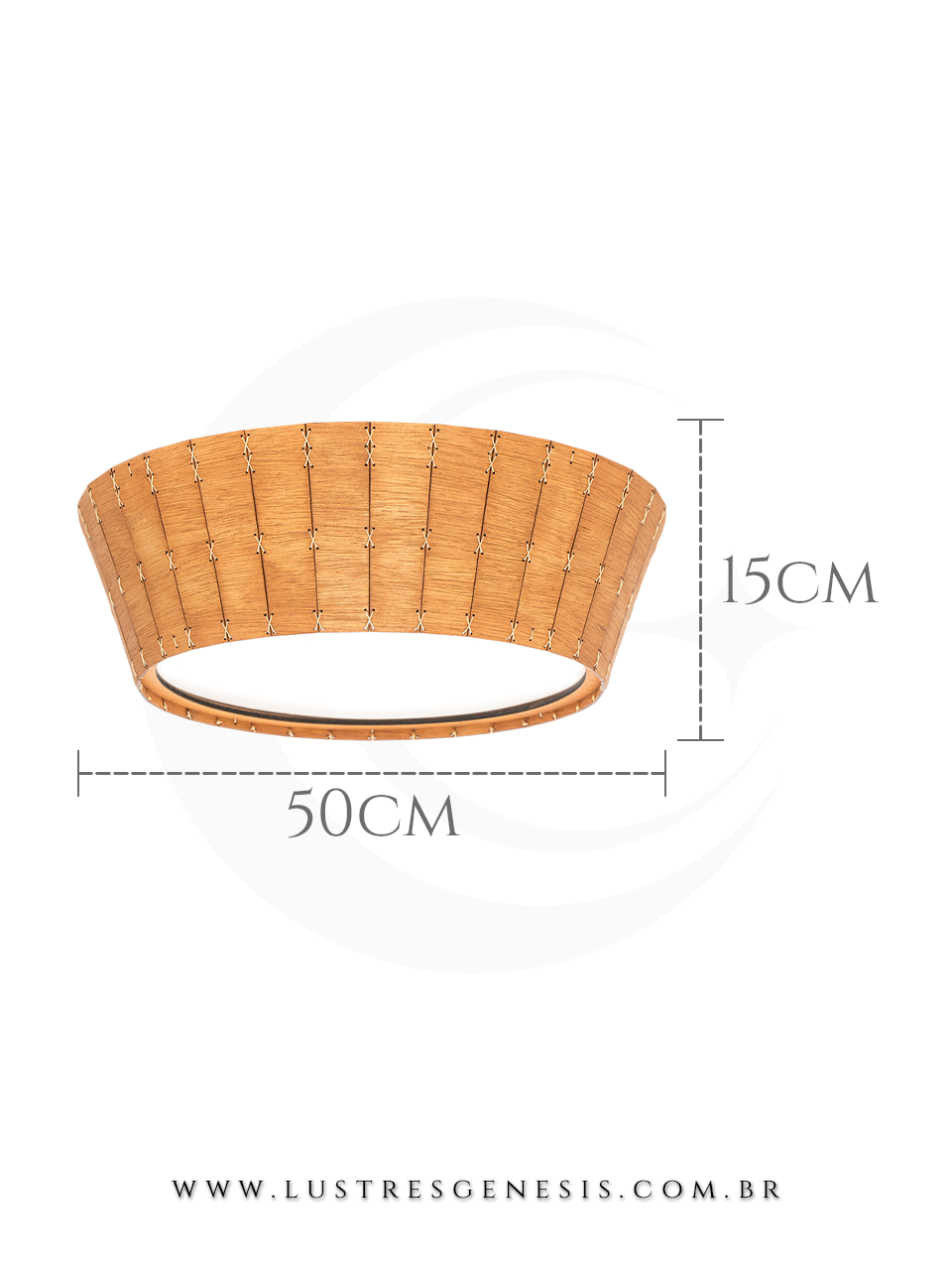 Lustre Plafon Rustico de Madeira Redondo para Sala de Jantar, Cozinha, Quarto de Casal e Mesa Sala Jantar Lustres Genesis